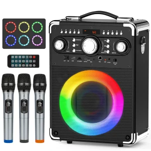 FanFun Karaoke Speaker with 3 Wireless Microphone