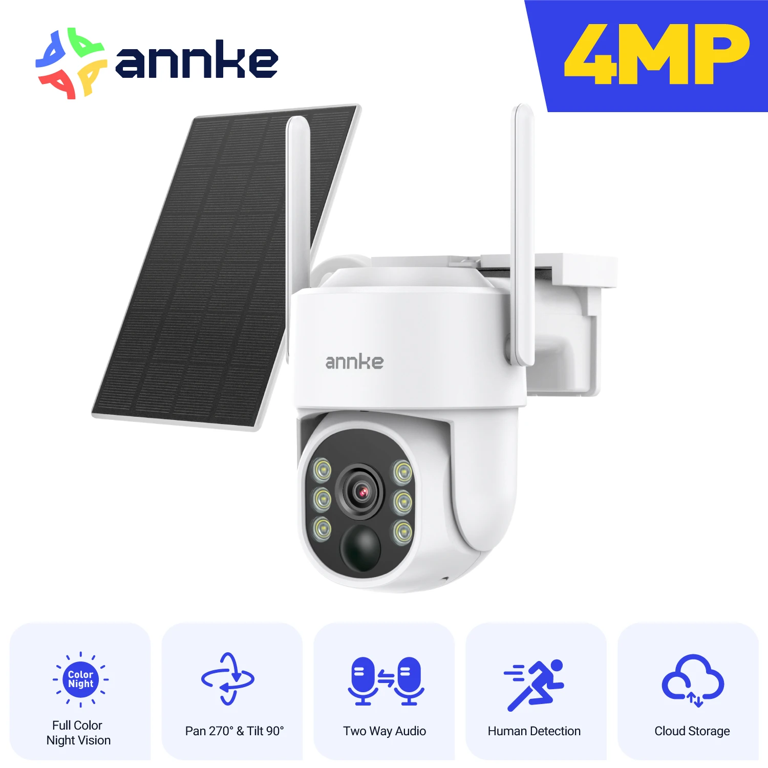 ANNKE 4MP Solar Battery Powered Security Camera
